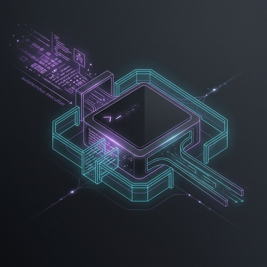 Terminal abstract showing autonomous execution