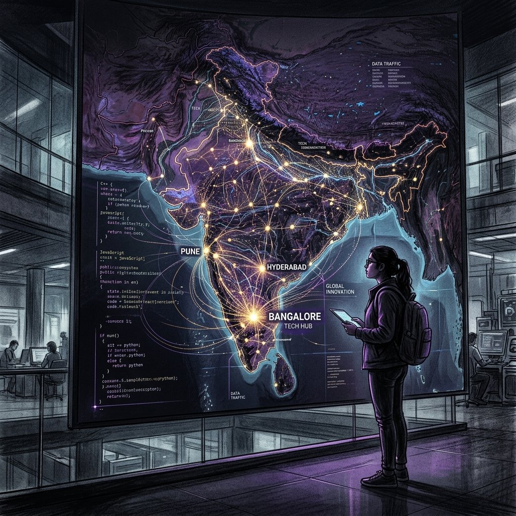 Illustration of a student navigating the internship problem